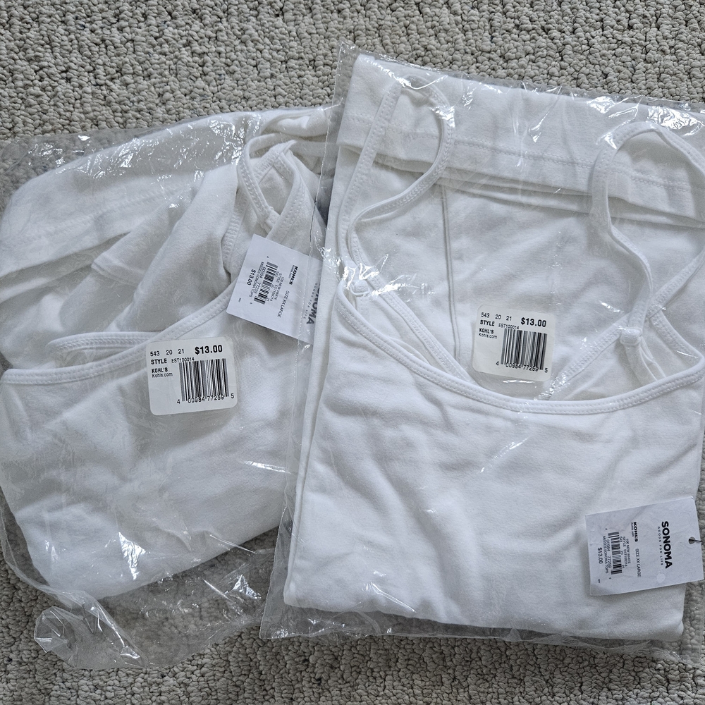 Sonoma Women's White Camisole Tank Top Set Of 2